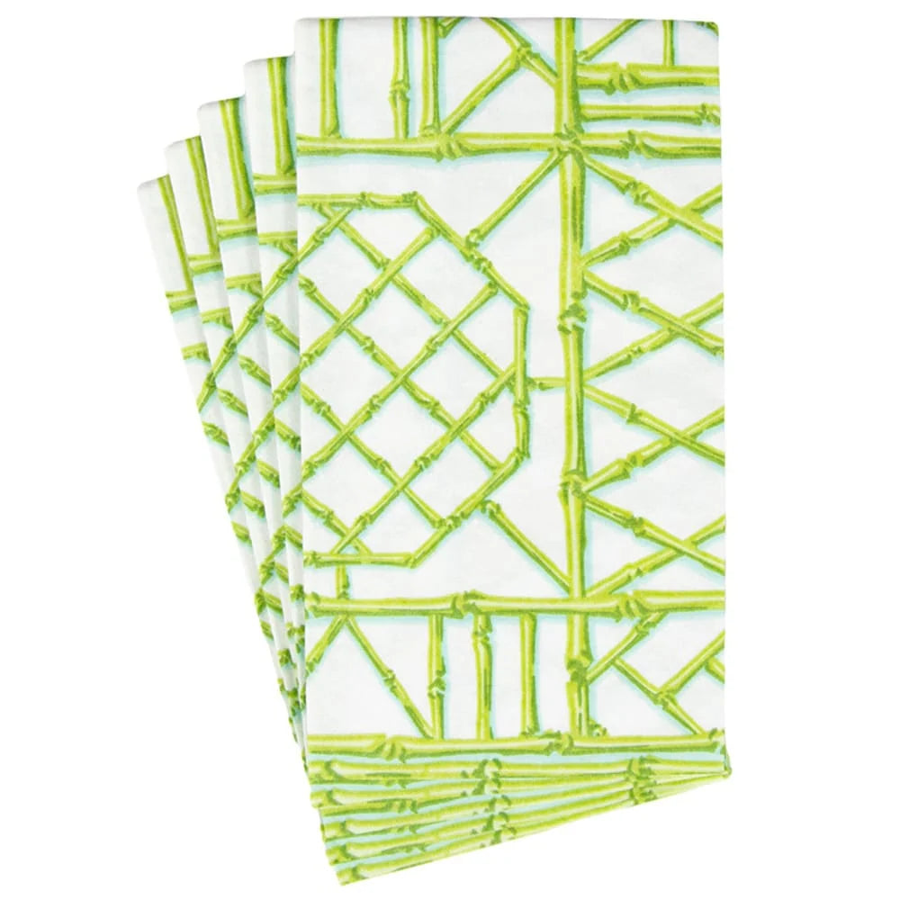 Bamboo Screen Moss Green-Ppr Linen Guest Towels