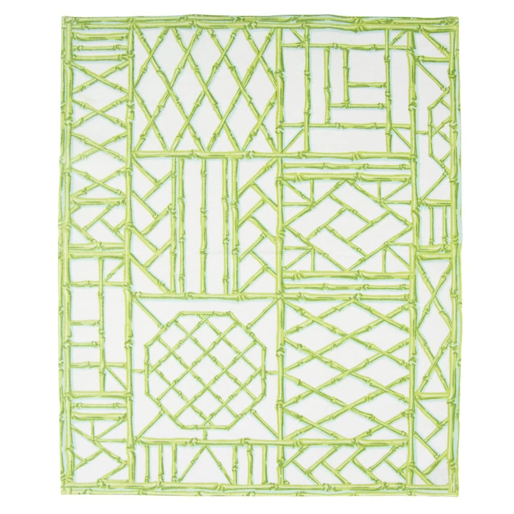 Bamboo Screen Moss Green-Ppr Linen Guest Towels