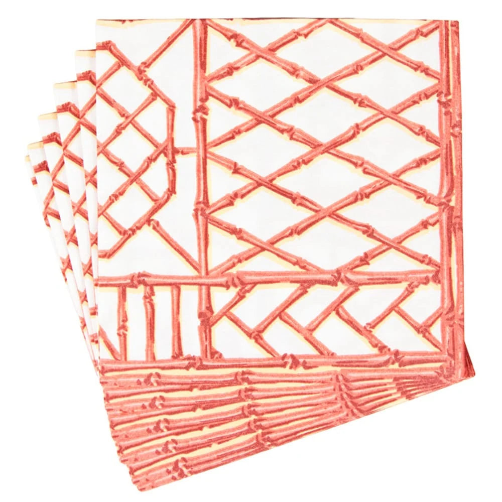 Bamboo Screen Coral-Paper Linen Napkin Airlaid Dinner
