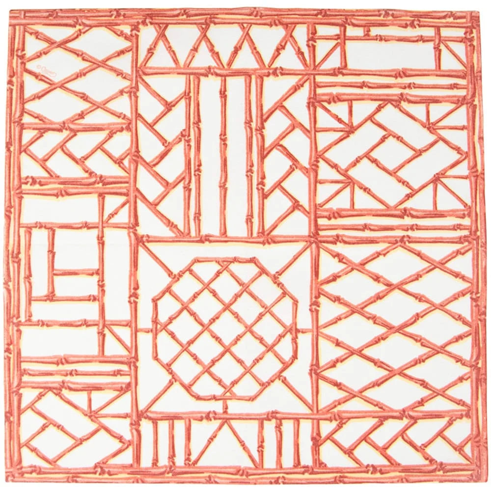 Bamboo Screen Coral-Paper Linen Napkin Airlaid Dinner