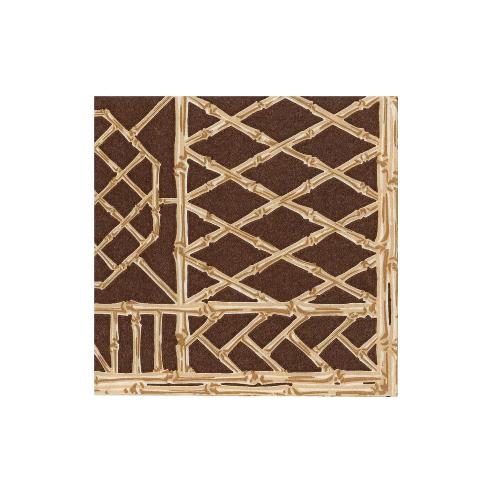 Bamboo Screen Chestnut-Paper Linen Cocktail Napkin