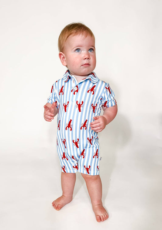 Little Pinchers Crawfish/Lobsters - SS Polo Romper