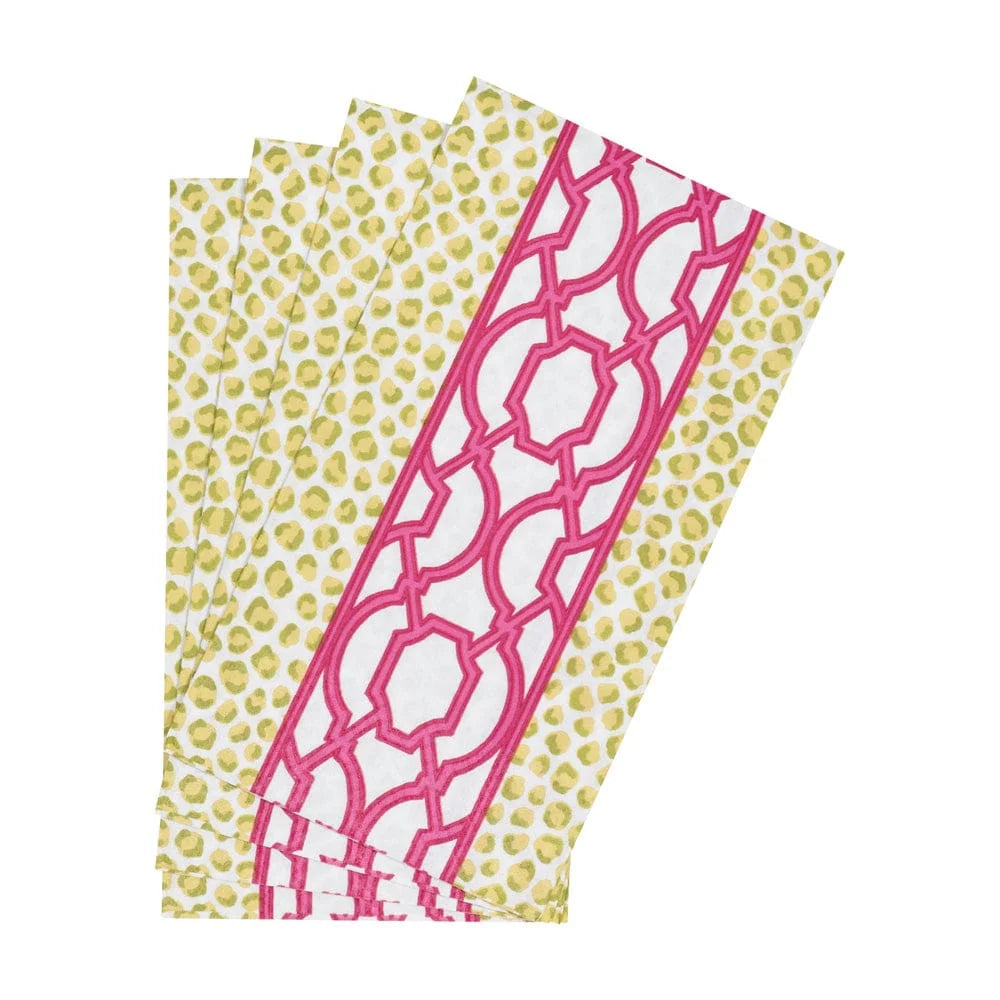 Knots And Spots Green/Fuchsia Guest Towel