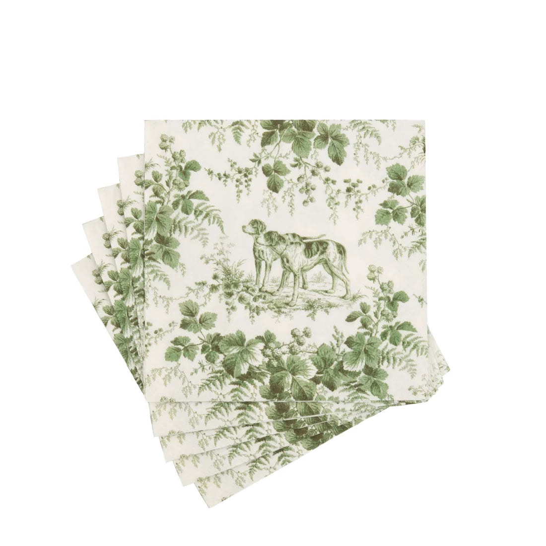 Hunting Toile Evergreen Cocktail Napkins