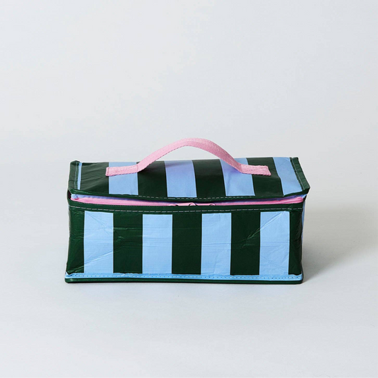Green Blue Stripe Takeaway Bag