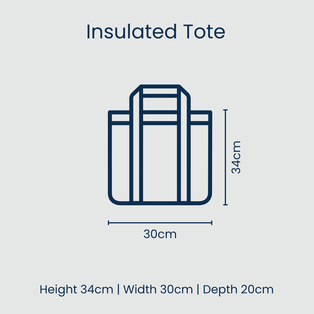 Medium Insulated Tote – Blue Palm