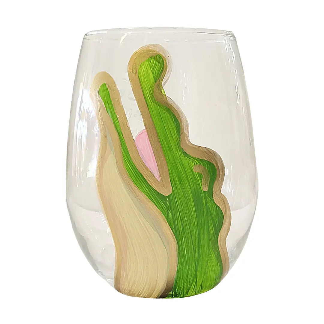 Gator Hand Painted Wine Glass