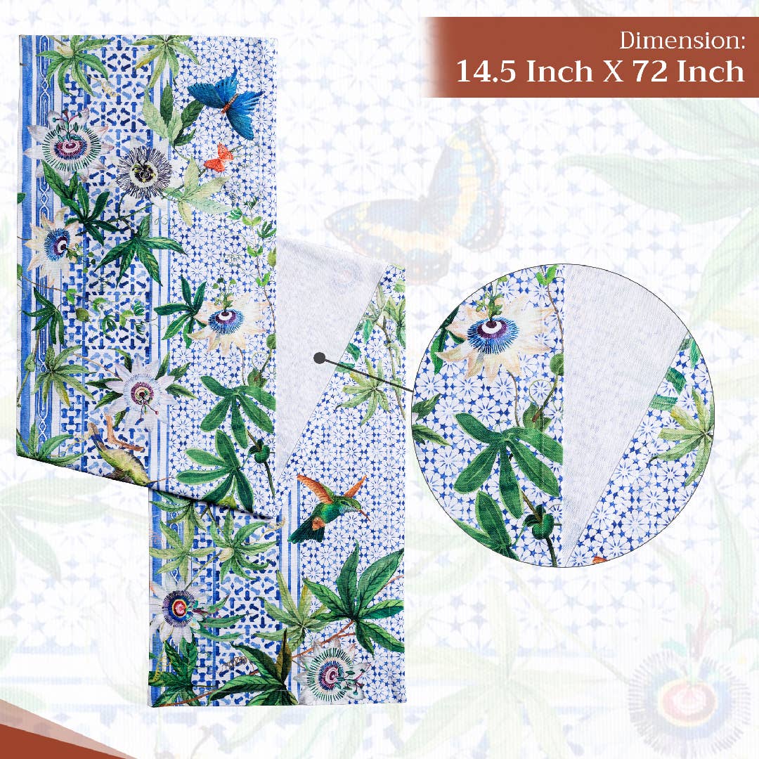 Table Runner - Passiflora: 72" x 14.5"