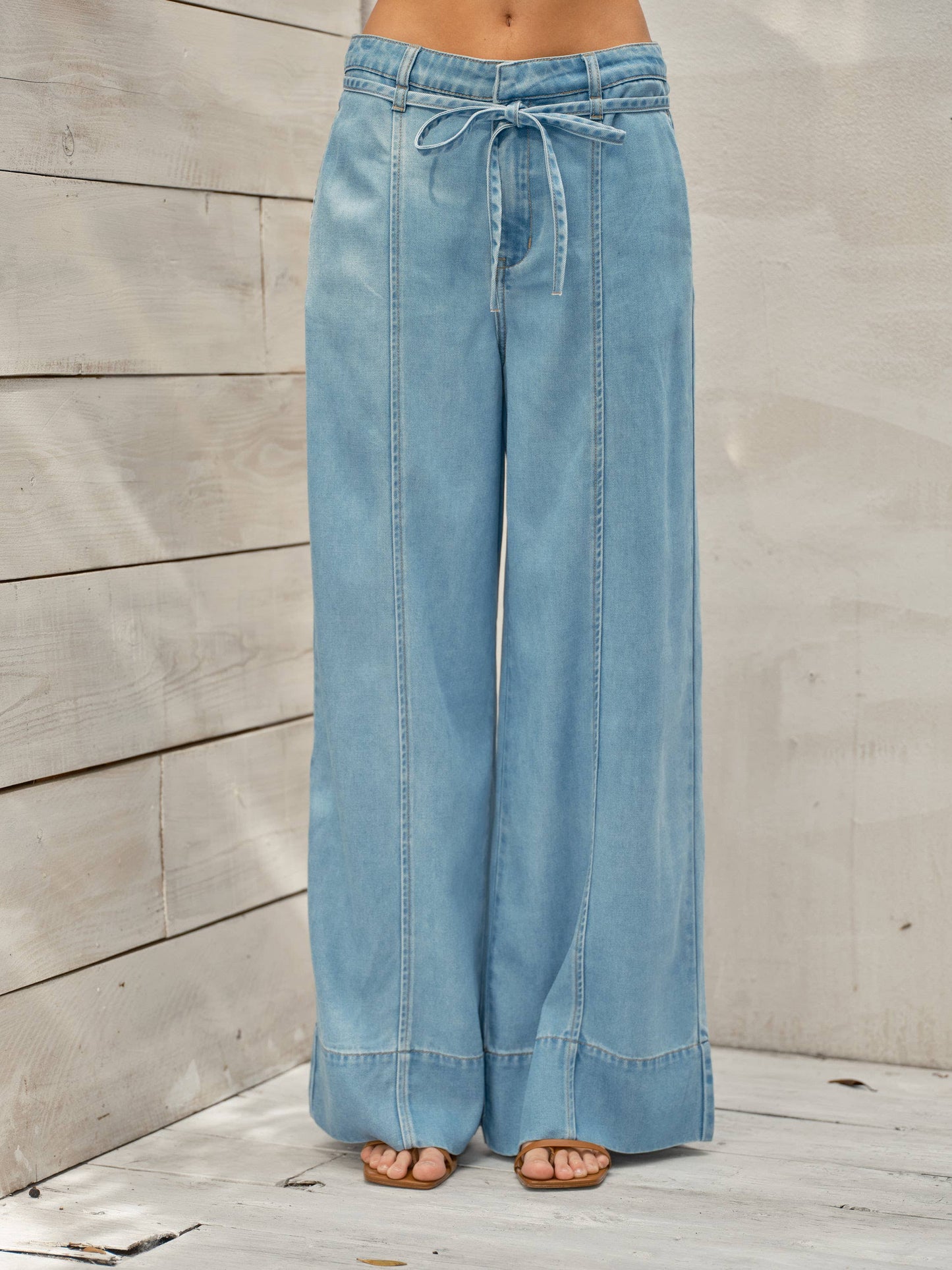 Super Soft Wide Leg Pant:  Lt Denim