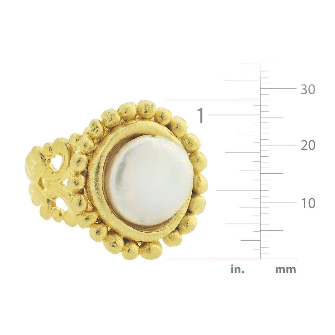 Handcast Gold Adjustable Ring
