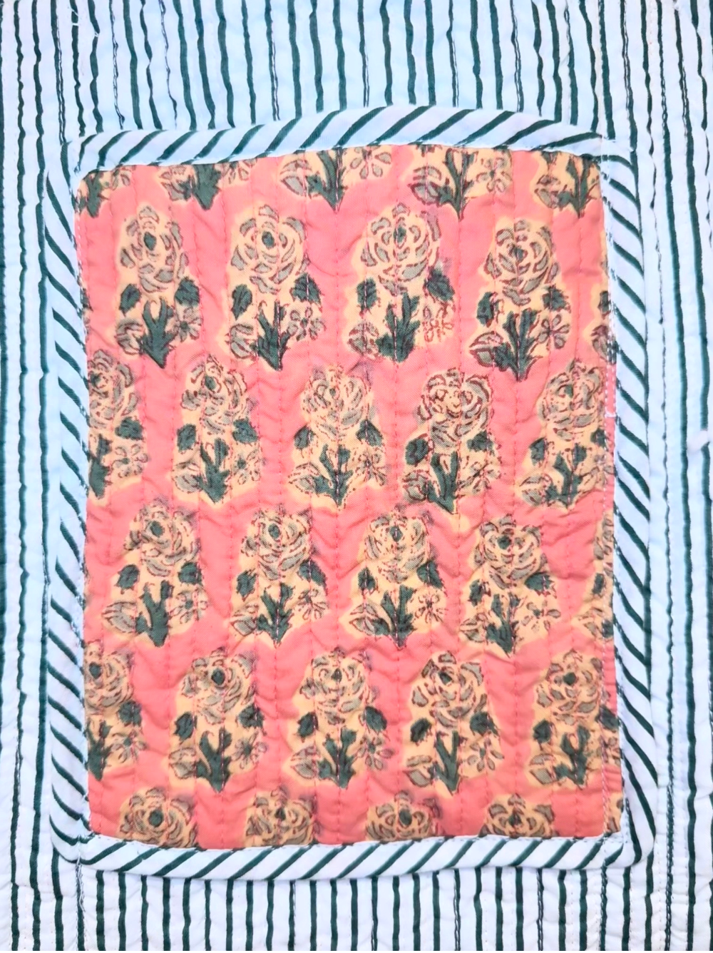 Reversible Quilted Block Printed Beach Bag