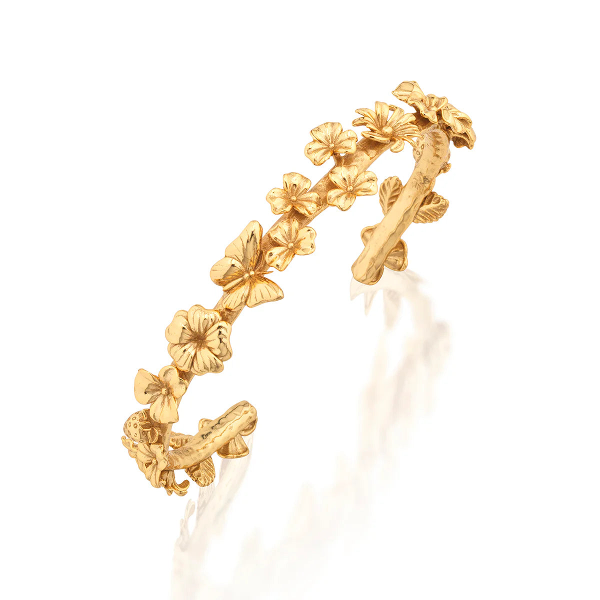 Meadow Walk Flowers Petite Cuff - Gold