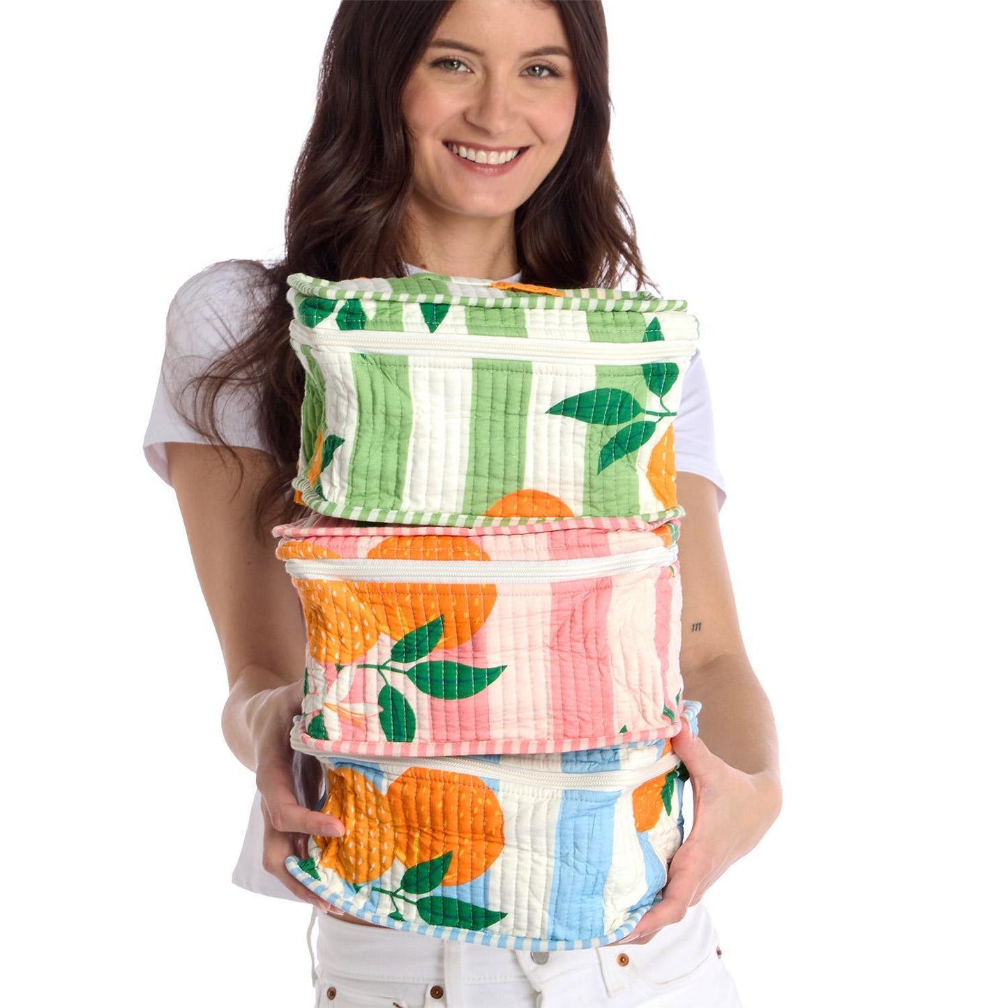 Orange Grove Cotton Block Printed Toiletry