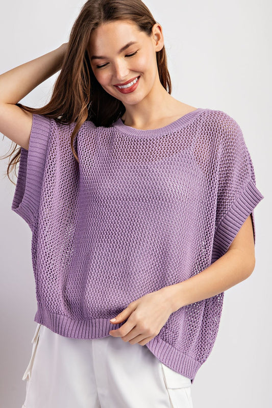 Loose Fit Sweater Top Lavendar