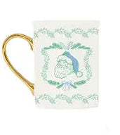 Gold Handle Mug Yuletide Santa