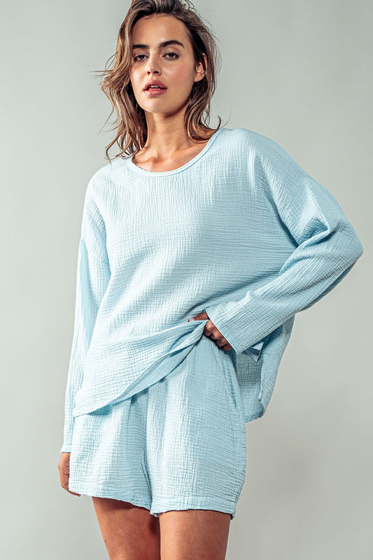 Breathless Long Sleeve Top Blue Sage