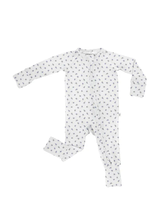 Long Sleeve Zip PJ - Lilac Buds
