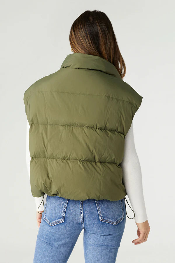 Jana Chunky Down Vest-Olive