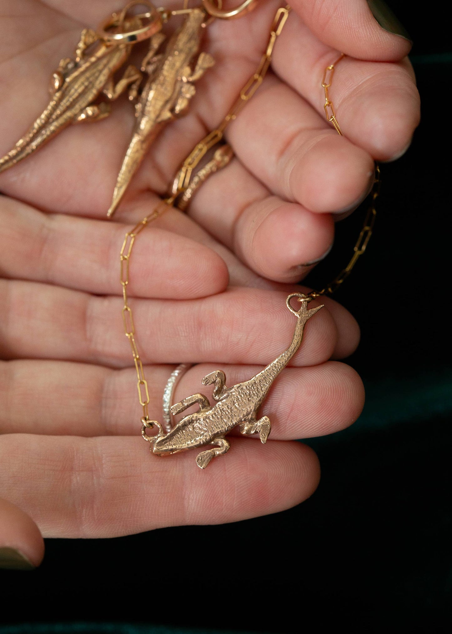 Alligator Necklace: Bronze