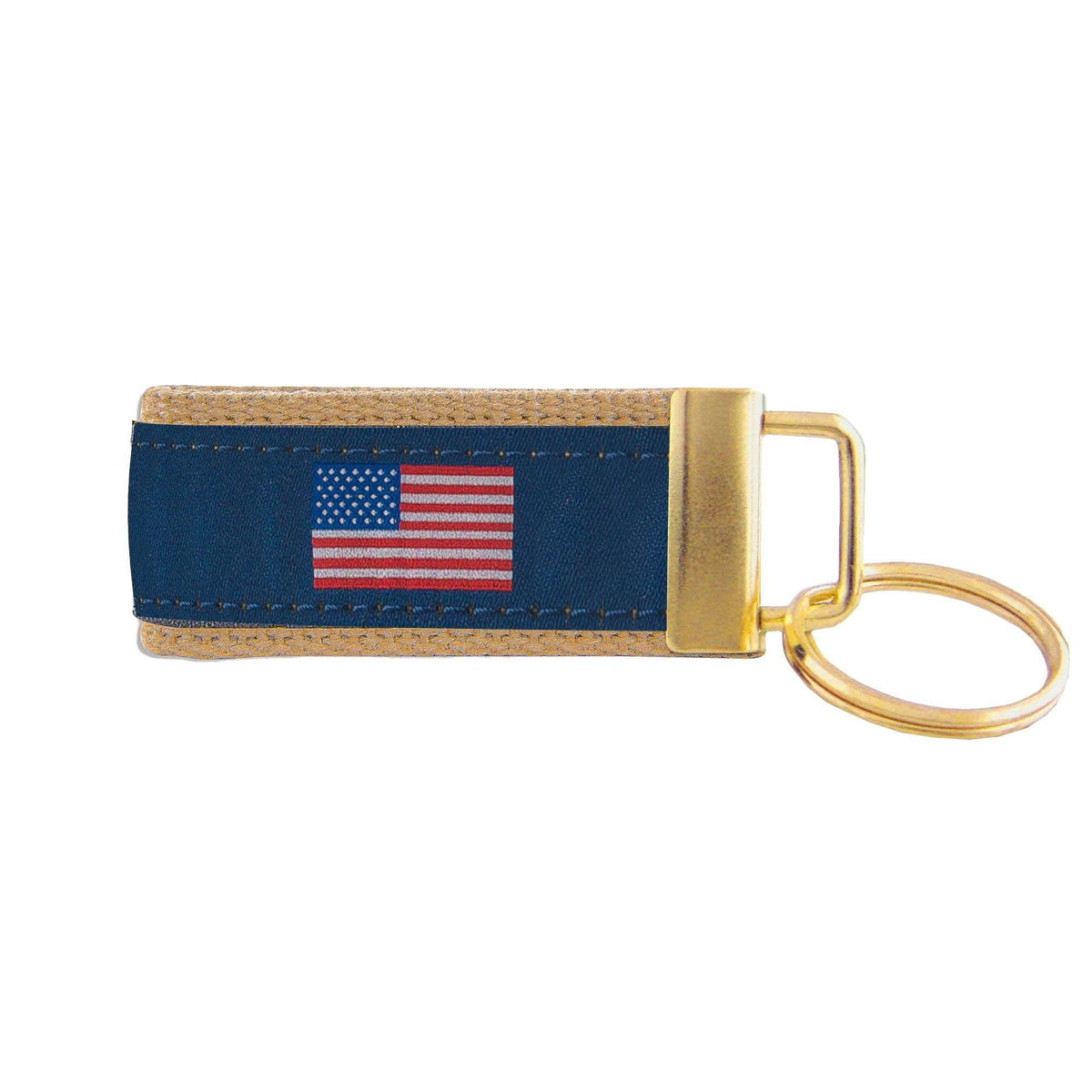 American Flag Woven Ribbon Key Chain.