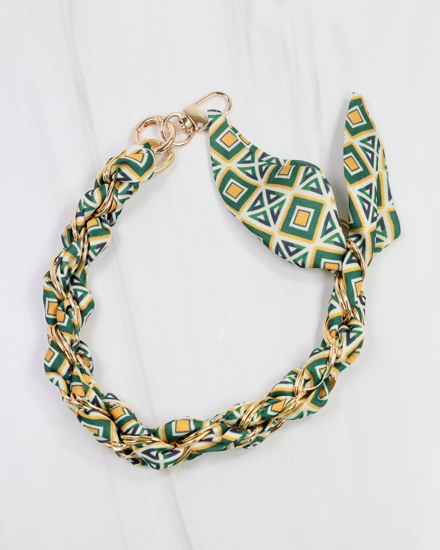 Serafina Scarf Purse Chain Green Gold