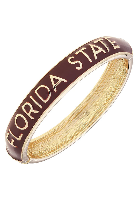 Florida State Seminoles Sculpted Enamel Hinge Bangle in Garnet