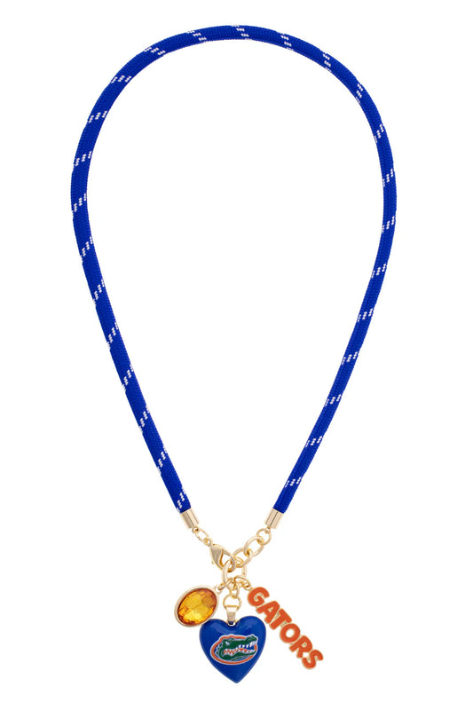 Florida Gators Logo Heart Paracord Necklace
