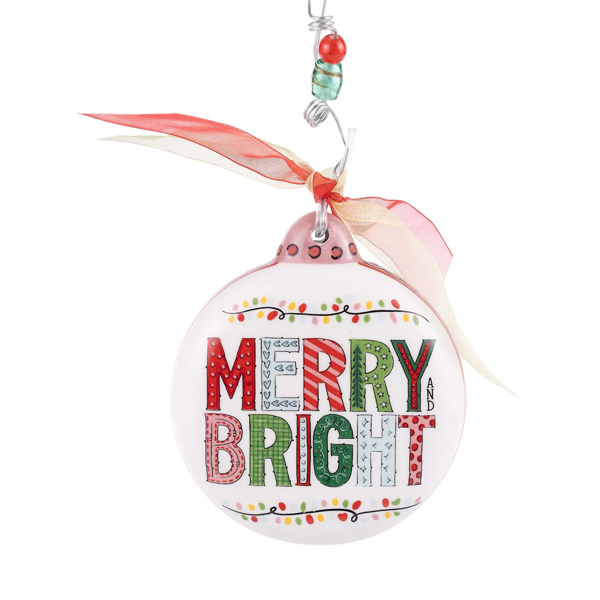 Colorful Merry and Bright Puff Ornament
