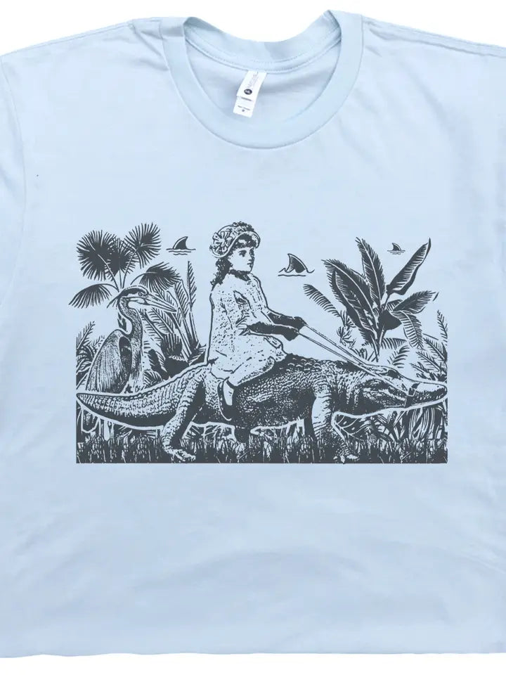 Girl Riding Gator Tshirt