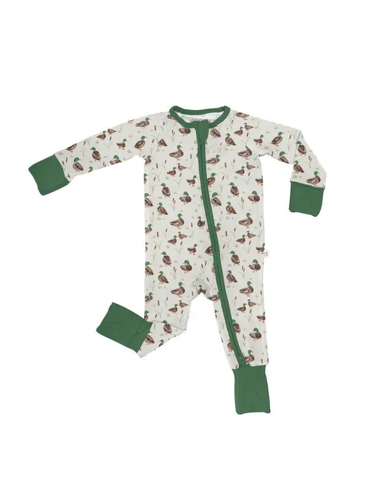 Long Sleeve Zip PJ - Mallard Drake