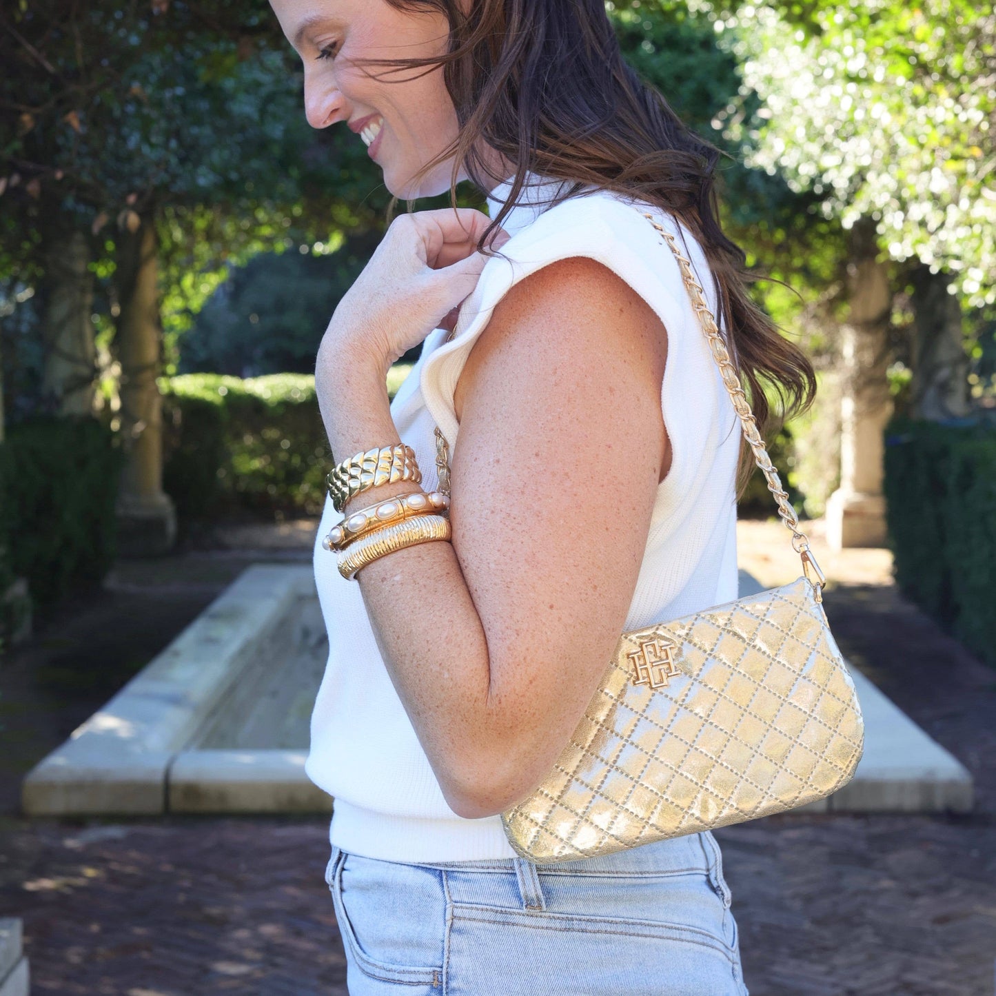 Livi Quilted Crossbody CHAMPAGNE POP
