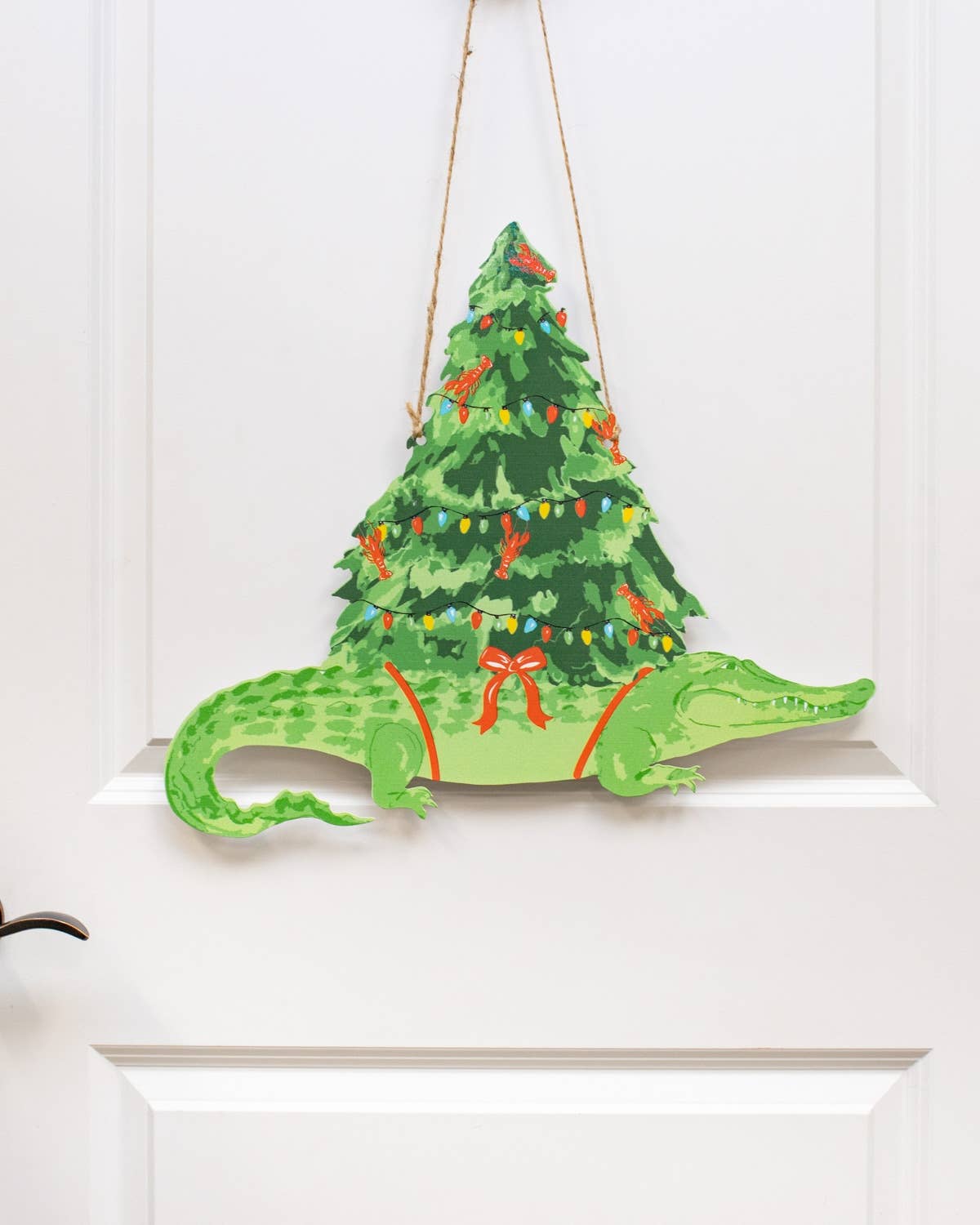 Christmas Alligator Door Hanger