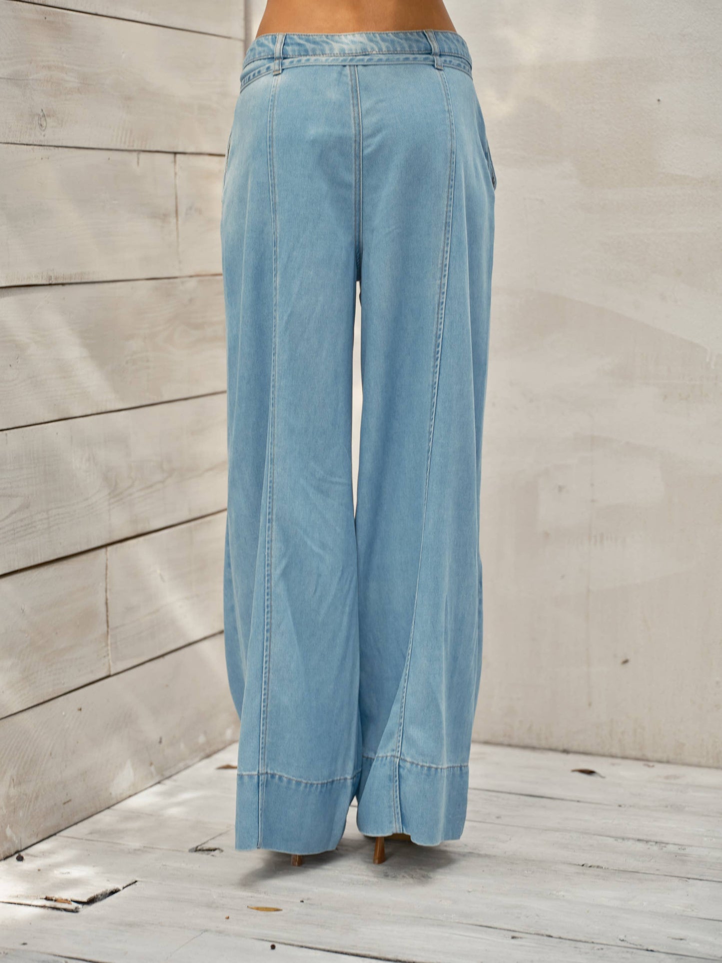 Super Soft Wide Leg Pant:  Lt Denim