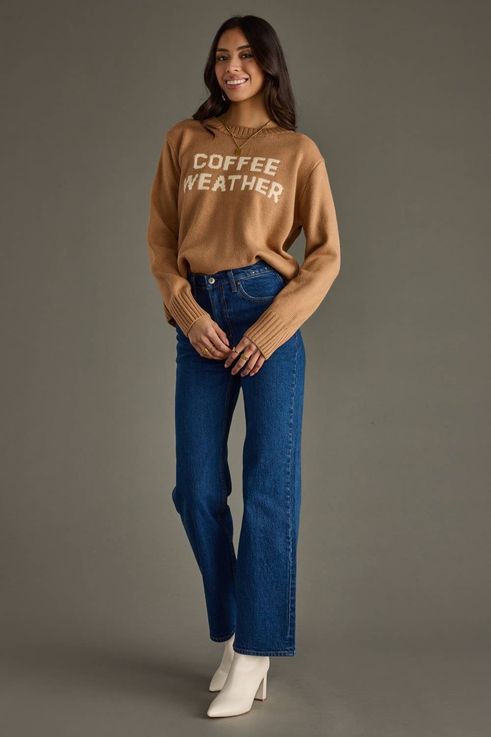 Lt. Brown Coffee Weather Sweater