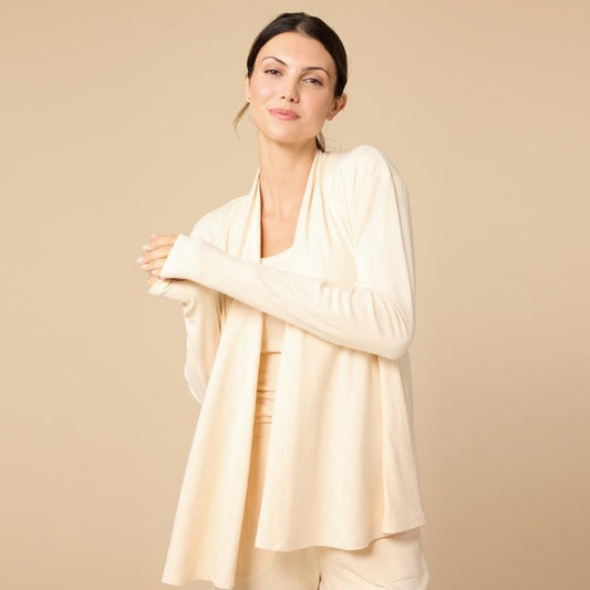 Pointelle Ballet Cardigan Warm Sand