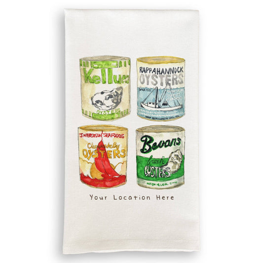 Oyster Cans Dish Towel