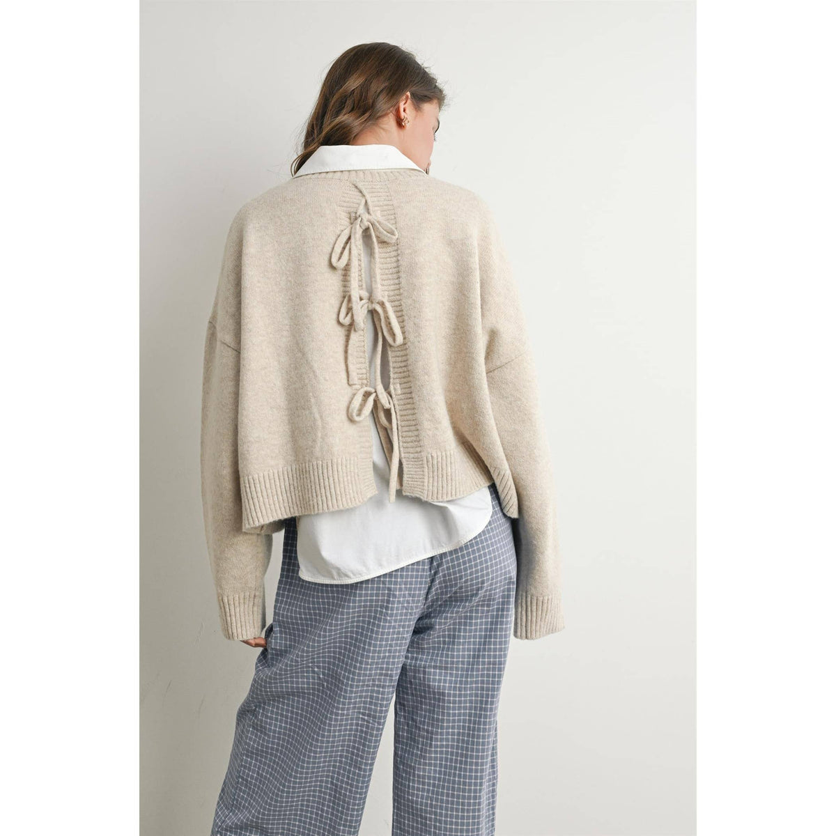 Tie-Back Sweater - Taupe