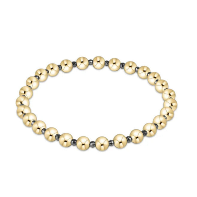 Silver Faceted Hematite Grateful Pattern 5mm Bead Bracelet