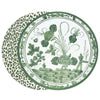 VIDA Faenza and Leopard Reversible Round Placemats Set of 4 (White & Green)