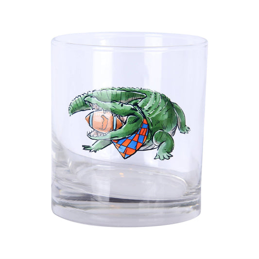 Florida FL State Spirit Gator Football Rocks Glass