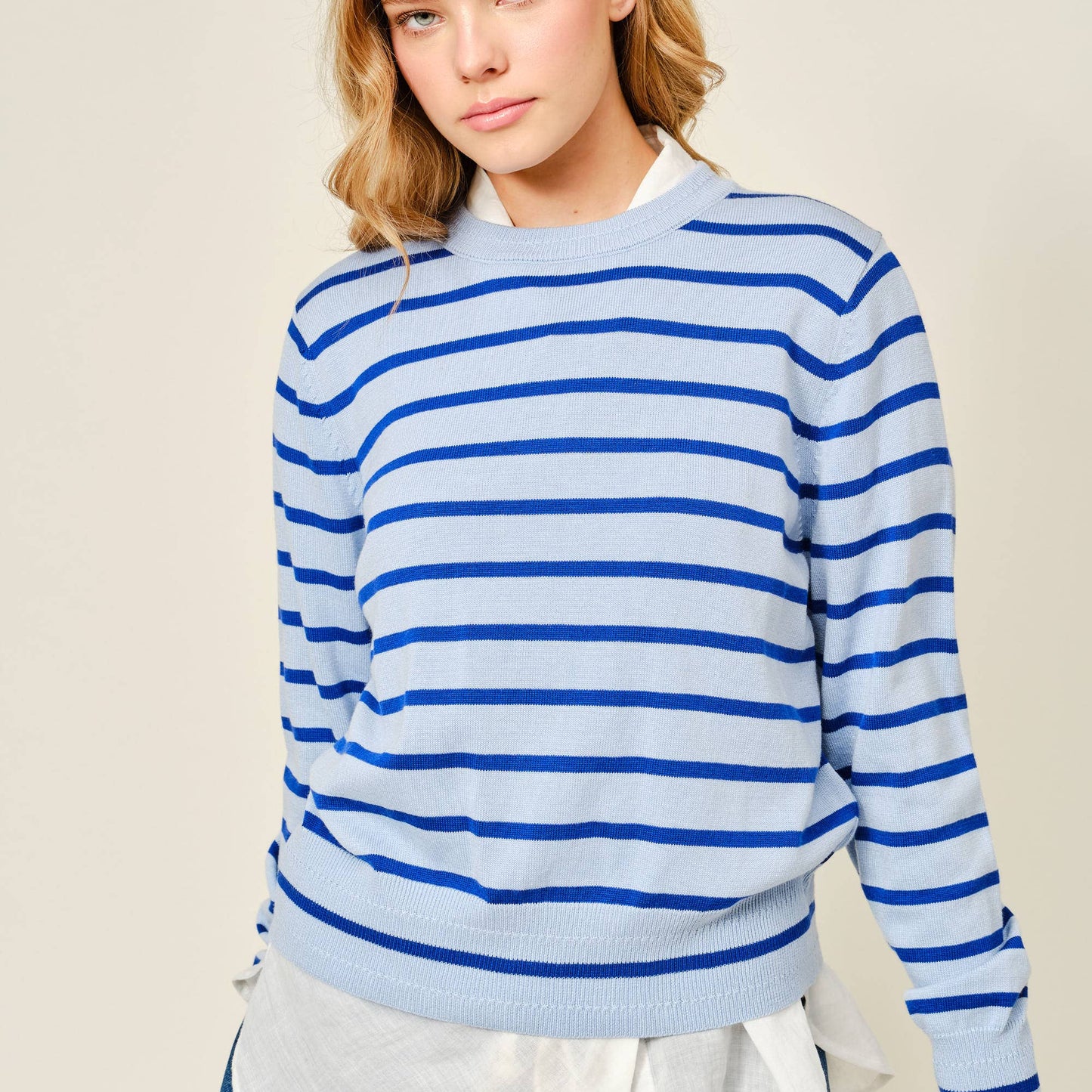 Soft Thin Striped Pullover Sweater