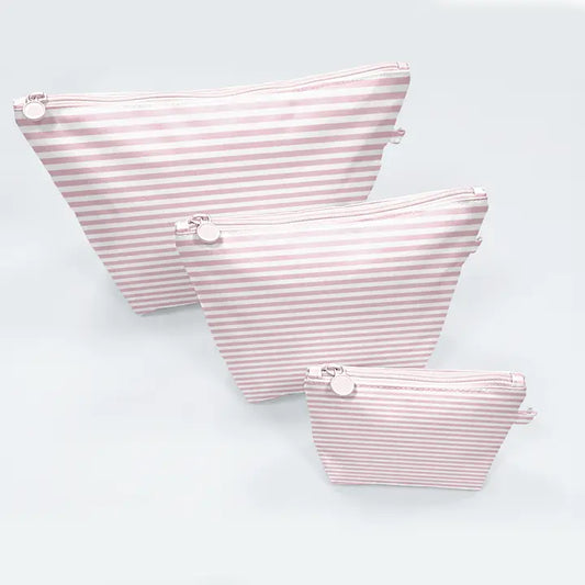 Pink Stripes Easy Clean Wipeable Pouch
