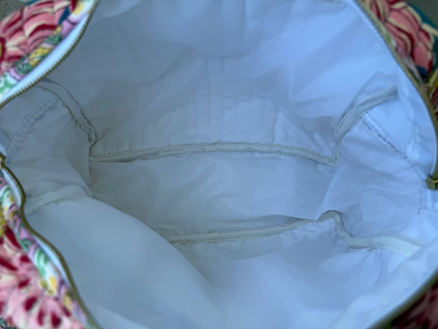 Large Block Printed Travel Bag Pink Teal