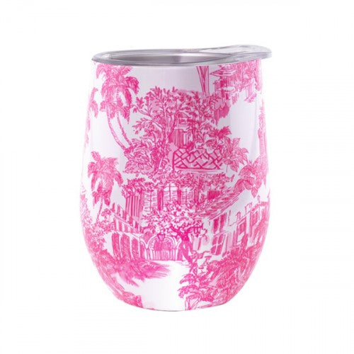 Lilly Pulitzer Stemless Tumbler- Palm Beach Toile