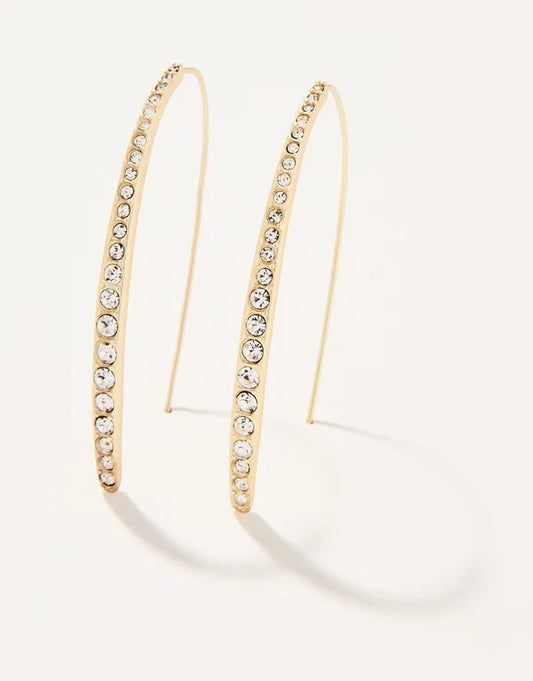 Sparkle Arc Hoop Earrings Large/Crystal