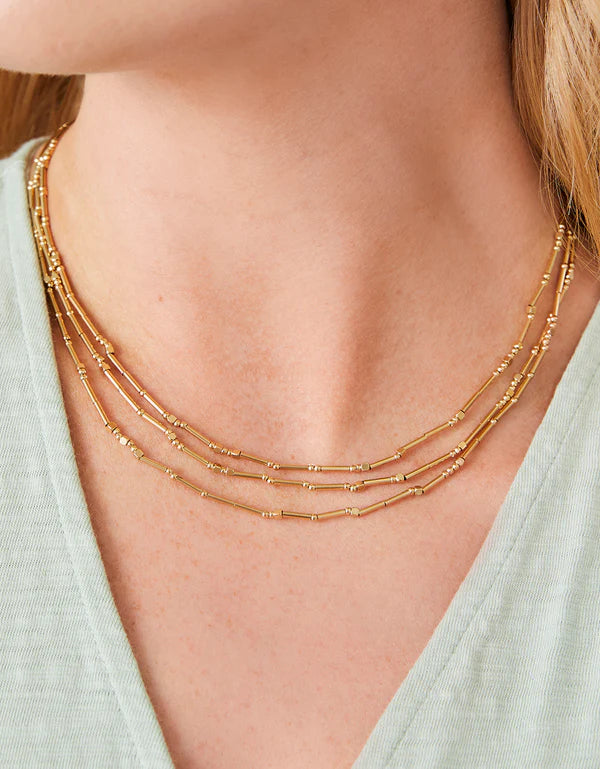 Mermazing Layered Necklace 17" Gold