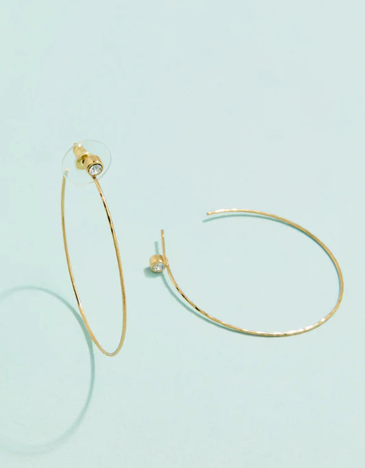 Ultrathin Hoop Earrings Crystal 45mm