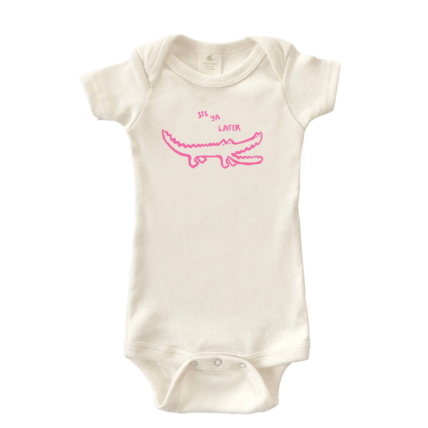 Later Gator Onesie - Short Sleeves Hot Pink