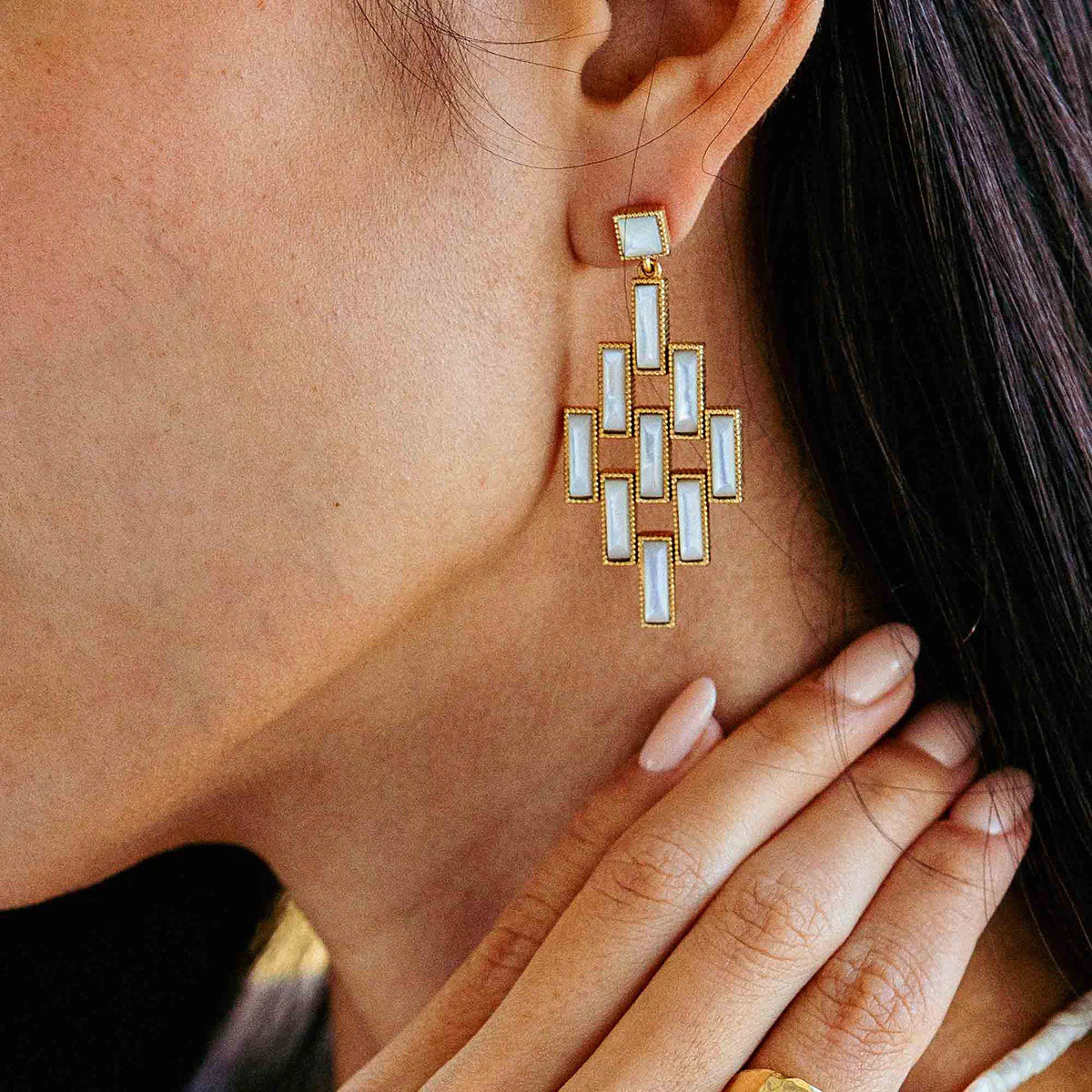 Pathway Post Drop Earrings - MOP