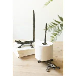 Cast Iron Crocodile Toilet Paper Holder
